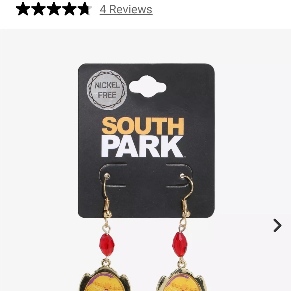 South Park Gold and Red Earrings